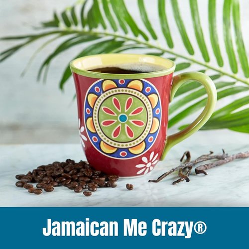 Door County Coffee Jamaican Me Crazy® Flavored Coffee - Medium Roast Whole Bean - 5lb Gourmet Bag - Rum & Vanilla Infusion