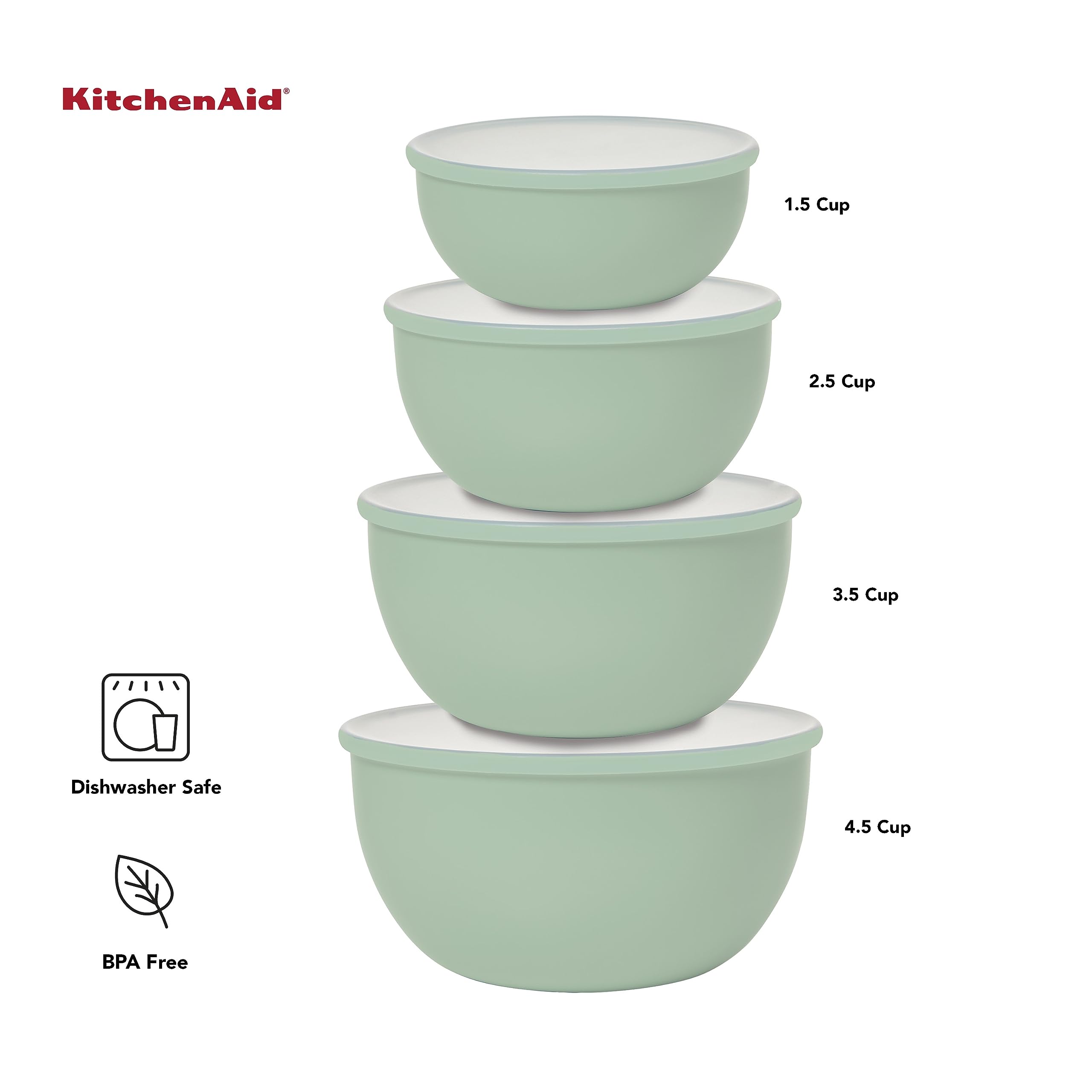 KitchenAid Prep Bowls with Lids, Set of 4