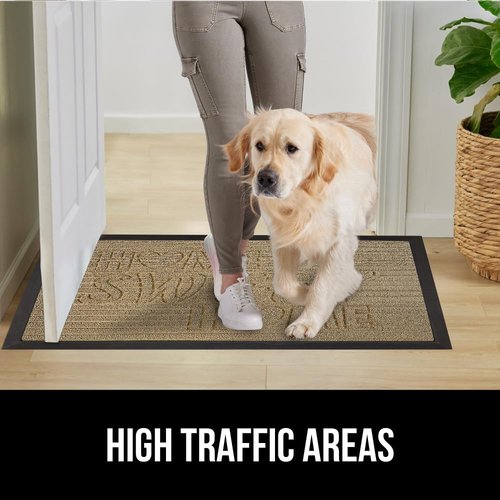 GORILLA GRIP Waterproof All-Season WeatherMAX Doormat - Natural Rubber, Stain & Fade Resistant, 29x17