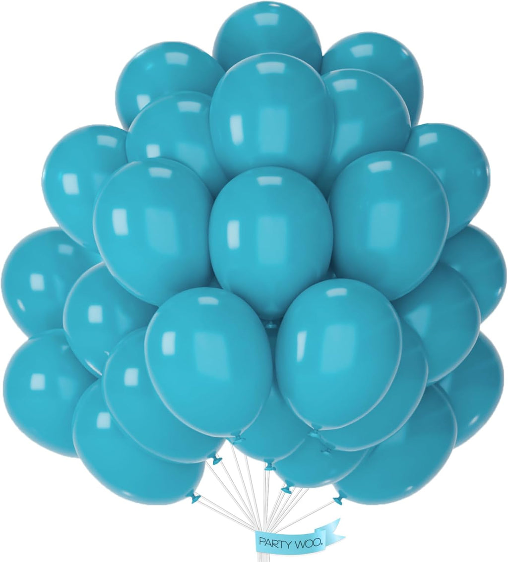 PartyWoo Dark Teal Balloons - 50pcs 12 Inch Turquoise Aqua Blue for Weddings, Graduations & Parties