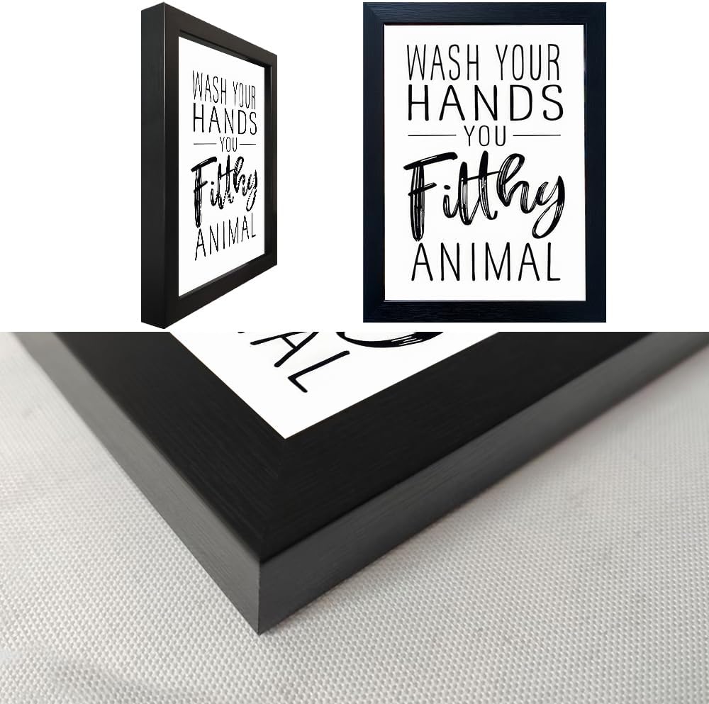 Regine Switzerland Bathroom Decor | Black and White Framed Art for Guest Toilets & Kids' Washrooms