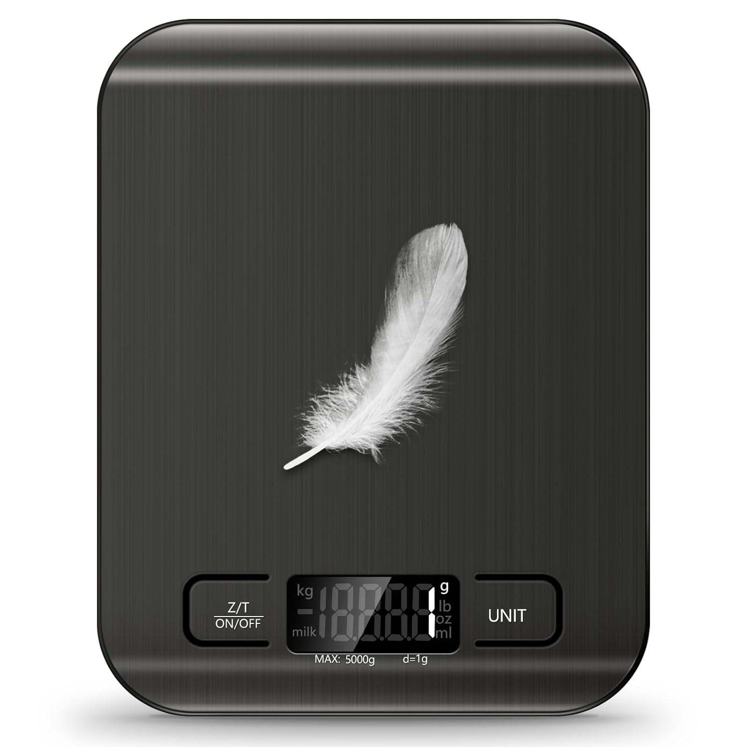 Stainless Steel Food Scale by [Brand Name] - 11lb Capacity with Tare Function & LCD Display | Perfect for Baking, Cooking & Meal Prep (Black)