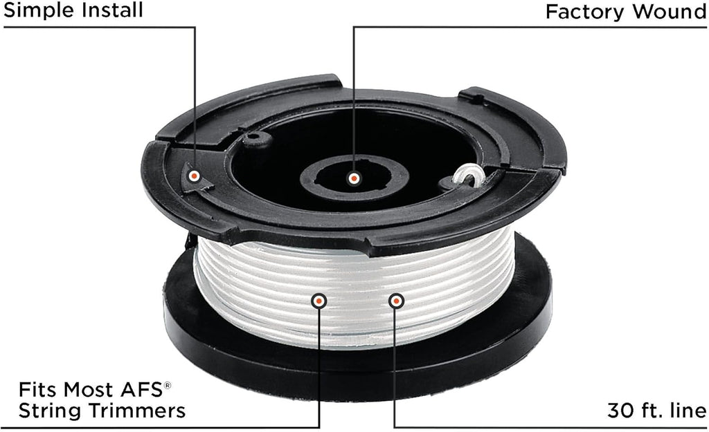 Black+Decker Weed Eater String Trimmer Line Replacement Spool - Autofeed 30 ft, 0.065-Inch, 2-Pack