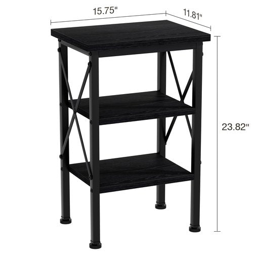 VECELO Modern Nightstands X-Design Side End Table Night Stand with Storage Shelf for Bedroom,Living Room