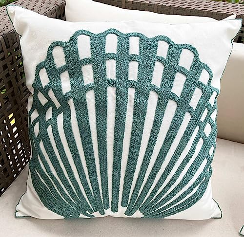 Nautical Embroidered Pillow Cover - 18 Inch Canvas Decor