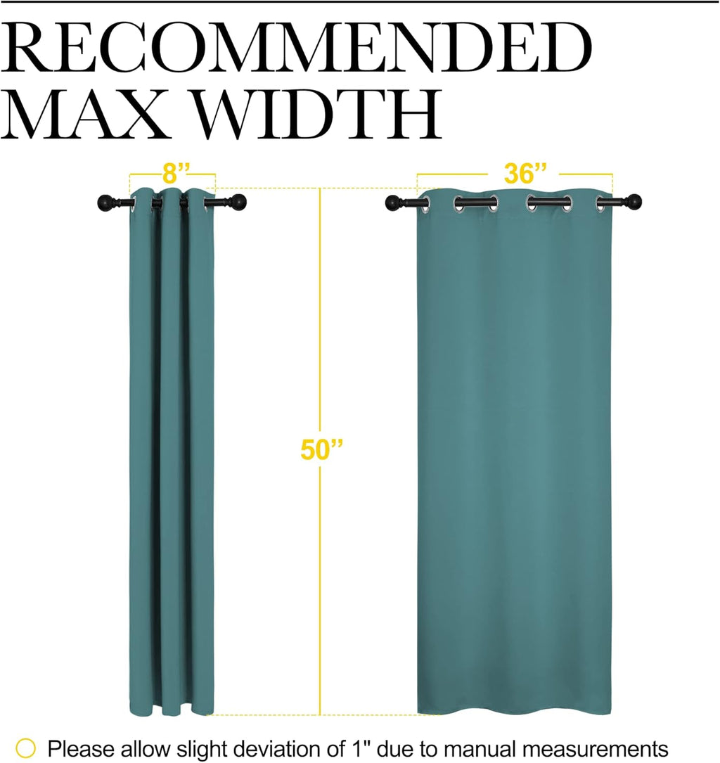 NICETOWN Blackout Curtains - Thermal Insulated Grommet Drapes for Dining Room | Sea Teal, 42x50-Inch Pair