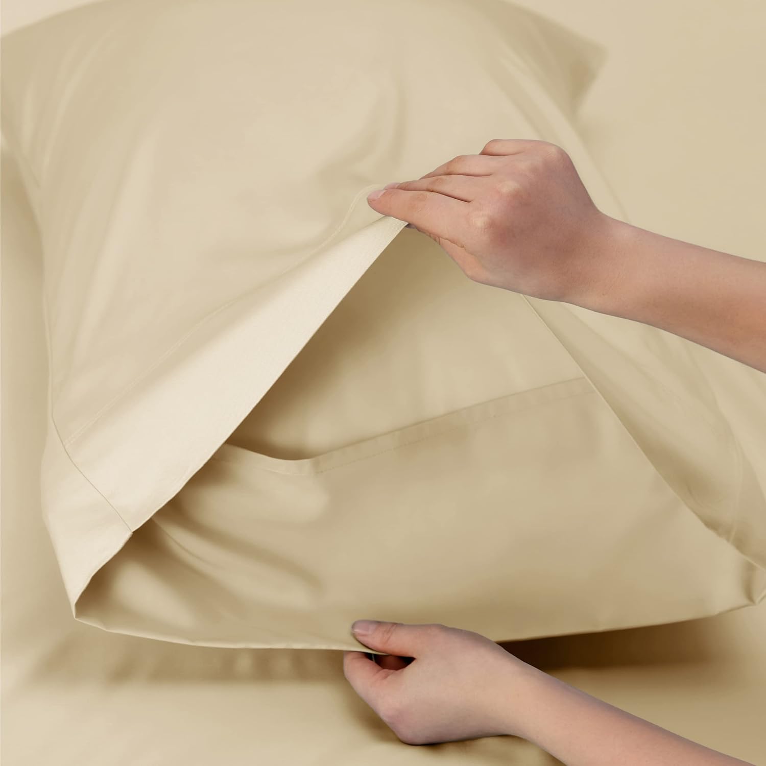 Bedsure Cooling Twin XL Sheets - Breathable & Soft Rayon from Bamboo | Deep Pocket Hotel Luxury Bedding in Alabaster Gleam
