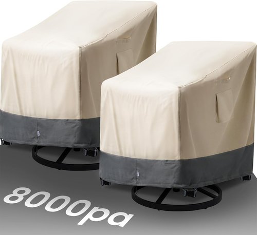 Extra Heavy Duty Patio Chair Covers by [Brand Name] - Waterproof Protection for Swivel & Rocking Chairs | 33"W x 35"D x 38.5"H, 2 Pack