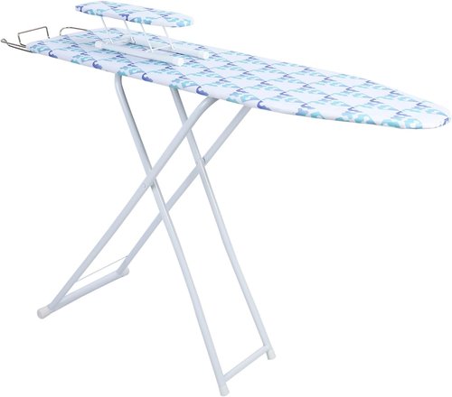 Ironing Board Full Size, 42" Compact Heavy Duty Ironing Board Foldable Household Iron Boards Space Saving Iron Boards with Heat-Resistant Cover Anti-Slip Feet Height Adjustable Ironstand (Blue 42'')