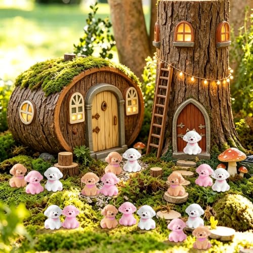 60 Pcs Mini Dogs Resin Figurines - Cute Puppy Miniature Set