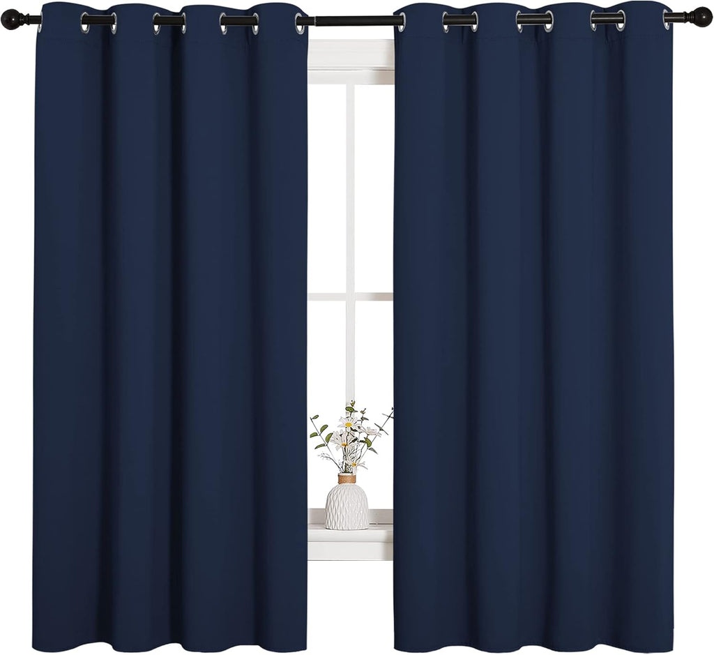 NICETOWN Blackout Curtains - All Season Thermal Insulated Grommet Drapes for Kid's Room | Navy, 55 x 68 Inches