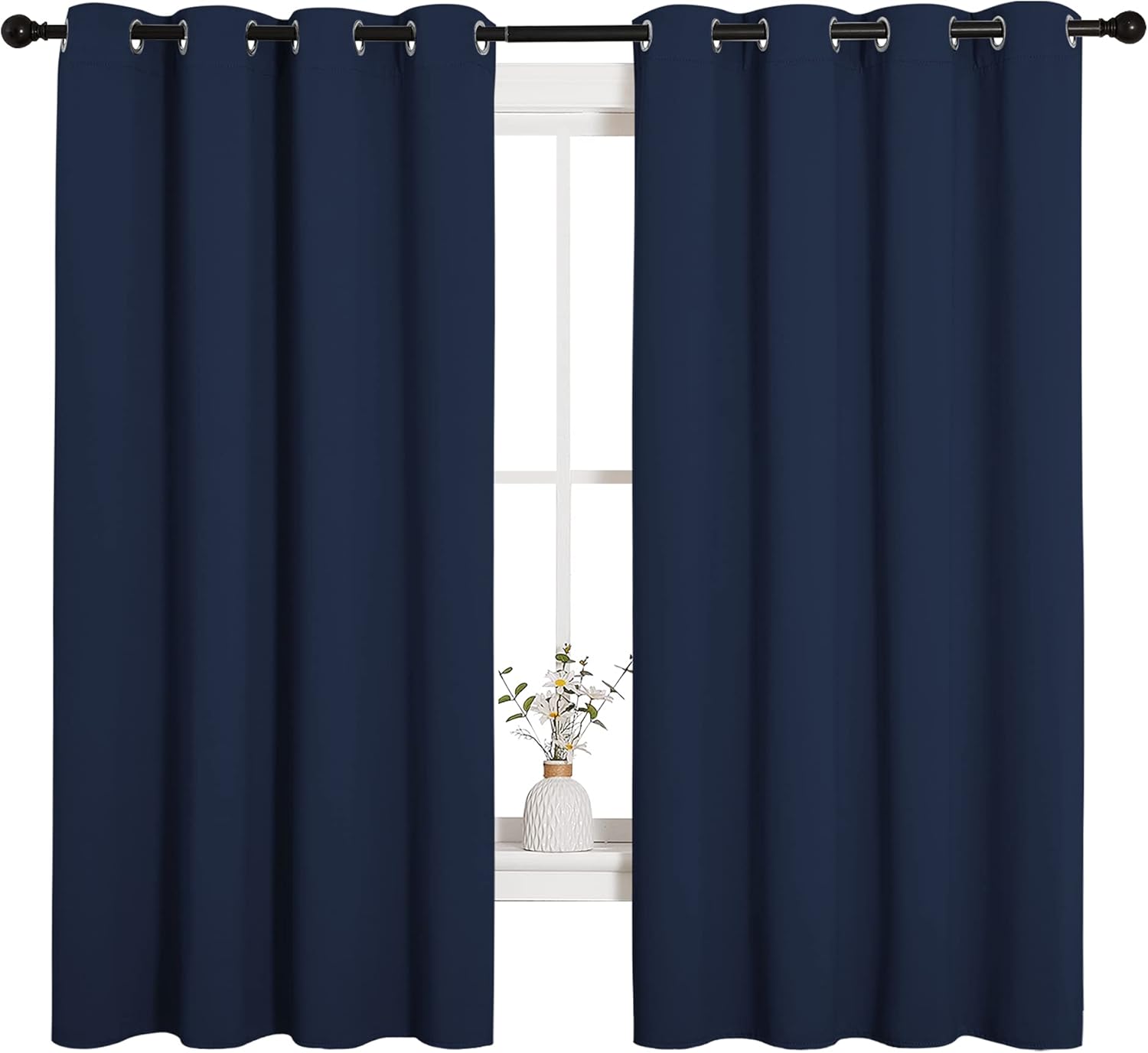 NICETOWN Blackout Curtains - All Season Thermal Insulated Grommet Drapes for Kid's Room | Navy, 55 x 68 Inches