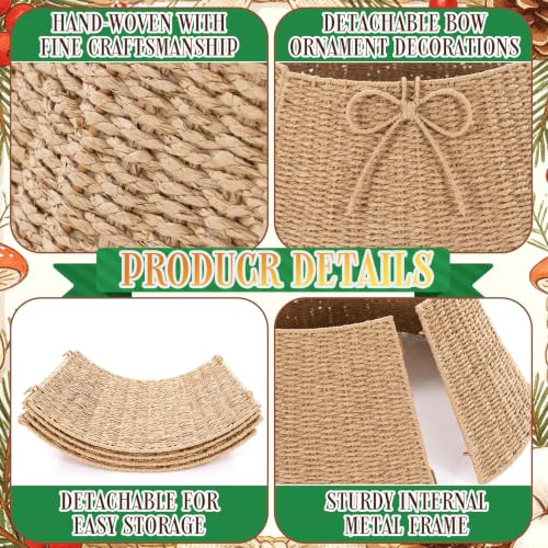 24 Inch Christmas Tree Collar Wicker Stand - Rustic Woven Tree Skirt