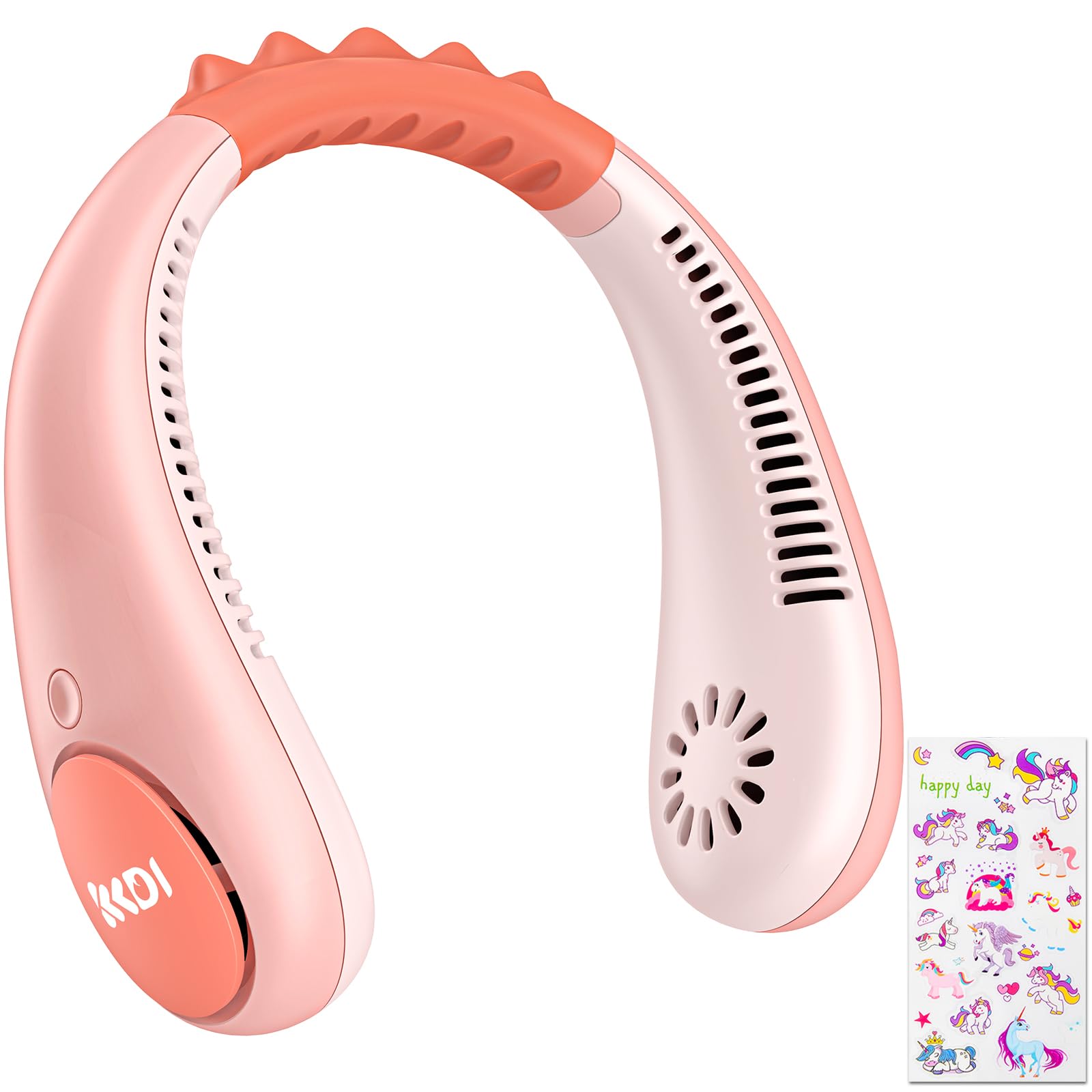 Unicorn Kids Neck Fan, Safe Bladeless Fan with Unicorn Sticker, Hands-free Portable Rechargeable Cooling Fan, 2600mAh Personal Fans for 4-14Y Girls, 4 Speeds, Lightweight, Summer Gifts for Kids