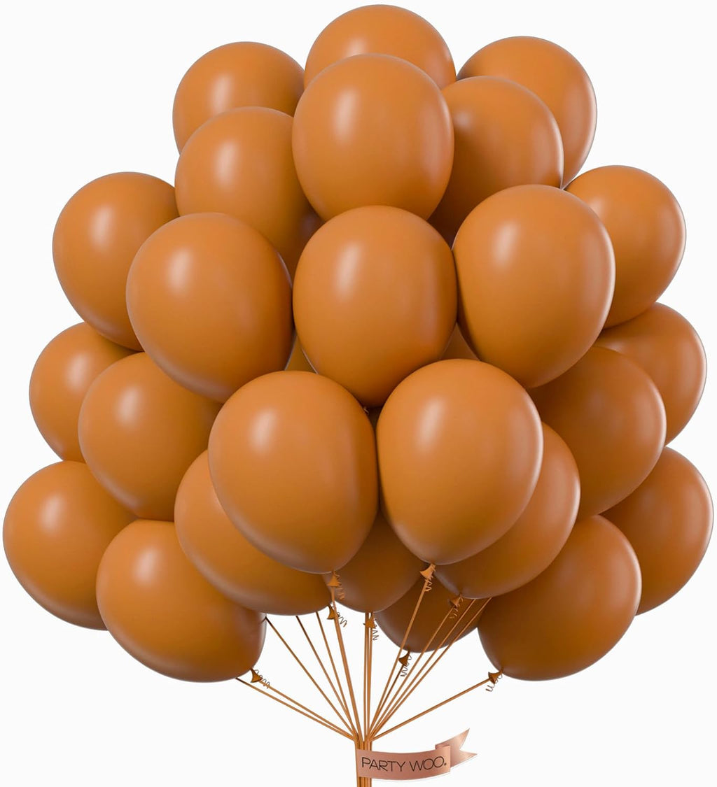 PartyWoo 12-Inch Tan Balloons - 100 Pcs Boho Neutral Light Brown Latex for Graduation & Baby Showers