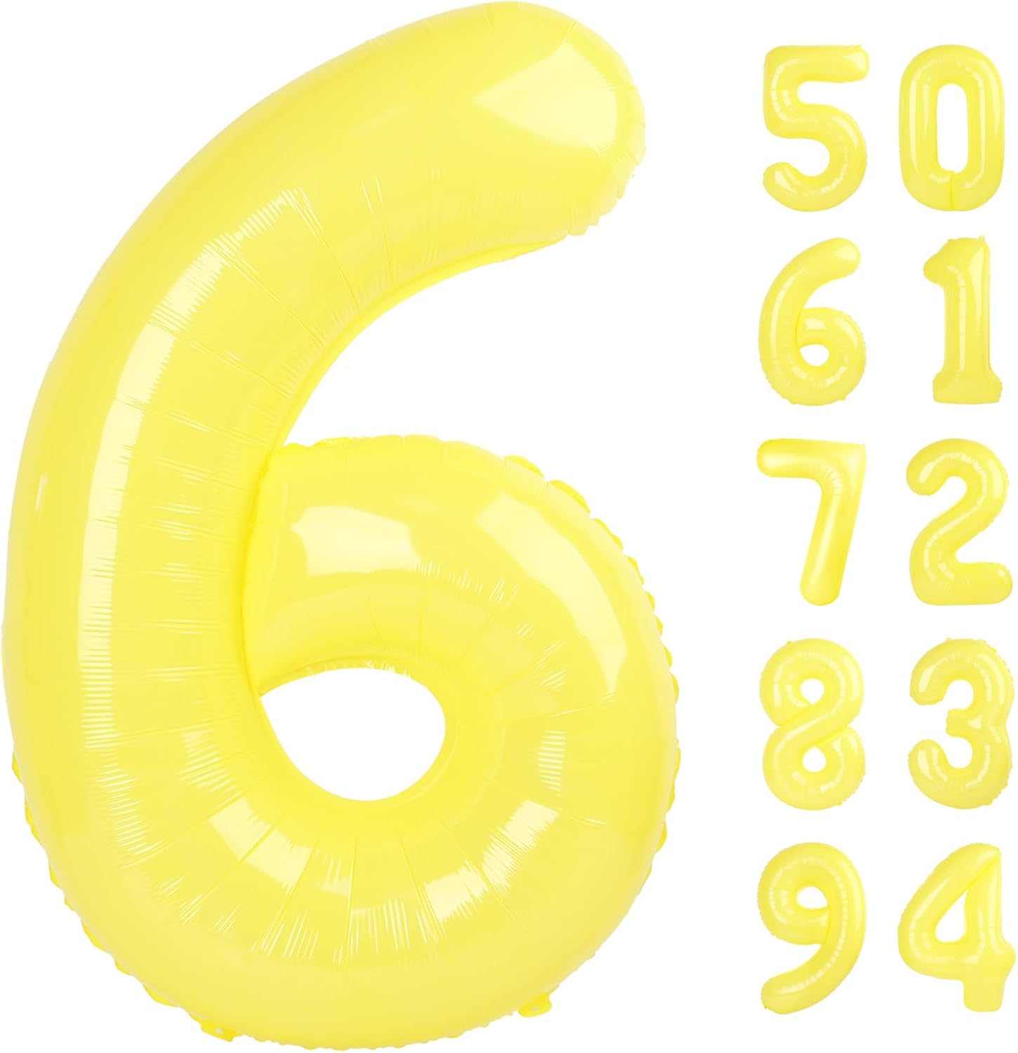 Yellow 6 Balloon - 40 Inch Number Balloon for Birthday Decorations | Vibrant Yellow Party Supplies