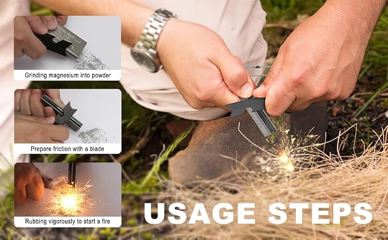 Magnesium Fire Starter with Striker for Camping & Survival