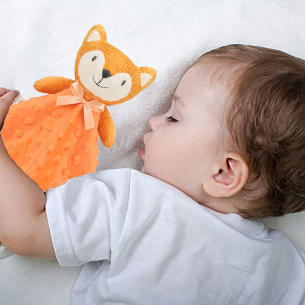 Pro Goleem Fox Security Blanket - Soft Orange Baby Lovey for Newborns & Toddlers | 16 Inch Snuggle Toy