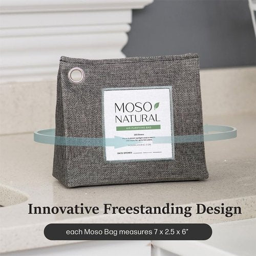 Moso Natural Air Purifying Bag 300g (10.58oz) Premium Bamboo Charcoal Odor Absorber for Home & Pet, Closet Odor Eliminator & Small Room Deodorizer, Charcoal Bags Last 2 Years, Unscented