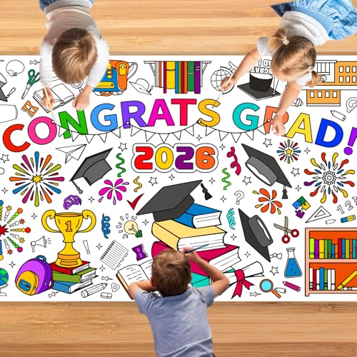 Graduation Giant Coloring Poster 30x72 Inch for Kids