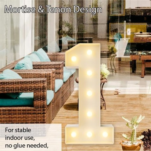 HXWEIYE Large Light-Up Marquee Number | 3FT LED Decoration for Baby Showers, Birthdays & Graduations - Warm White