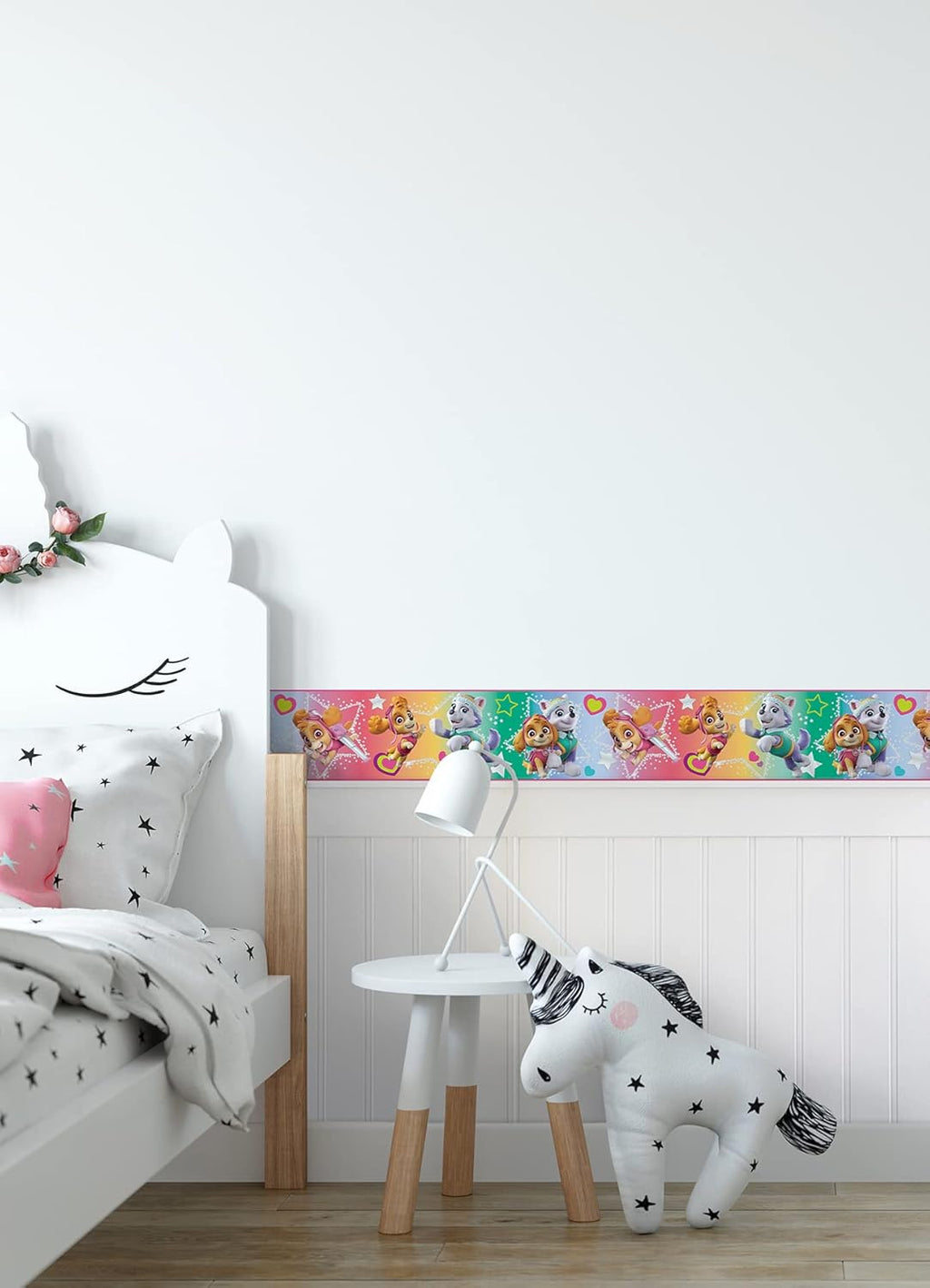 RoomMates Paw Patrol Skye & Everest Peel & Stick Wallpaper Border - Fun Kids' Room Decor