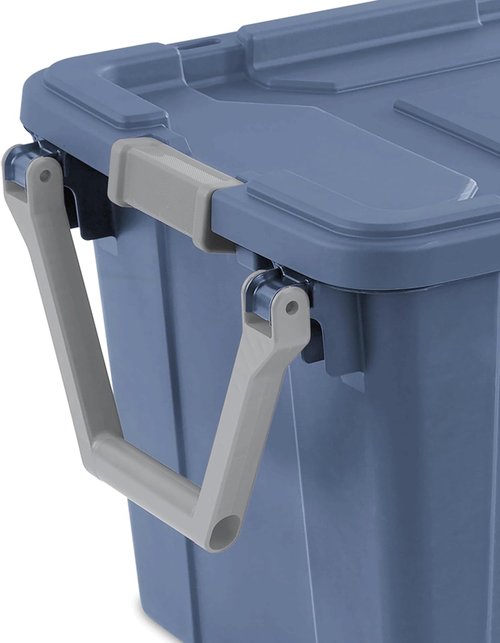 Heavy-Duty Wheeled Storage Totes - Blue Industrial Containers with Latching Lid | 40 Gallon Capacity, 2 Pack