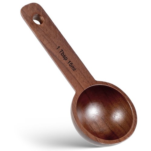 Coffee Scoop for Ground Coffees, Wooden Coffee Spoon Wooden Tablespoon Measuring Spoon Wood Ground Scoop Measuring Scoops for Grounding Beans or Tea Home Kitchen Accessories (15ml)