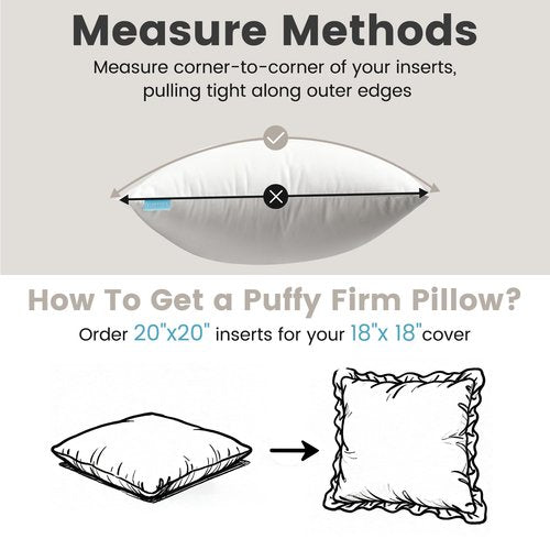 QUIETSEA 12x20 Pillow Inserts, Pack of 2 Lumbar Throw Pillow Inserts, Fluffy and Soft Rectangle Decorative Pillows for Bed, Couch and Sofa