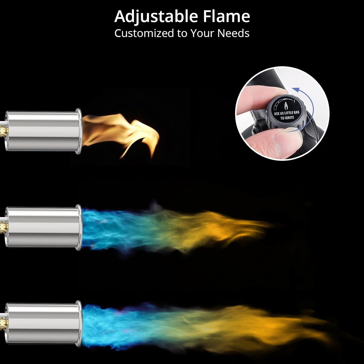 Sondiko Propane Torch - Powerful Adjustable Grill & Cooking Tool for Searing Steak | Black & Grey