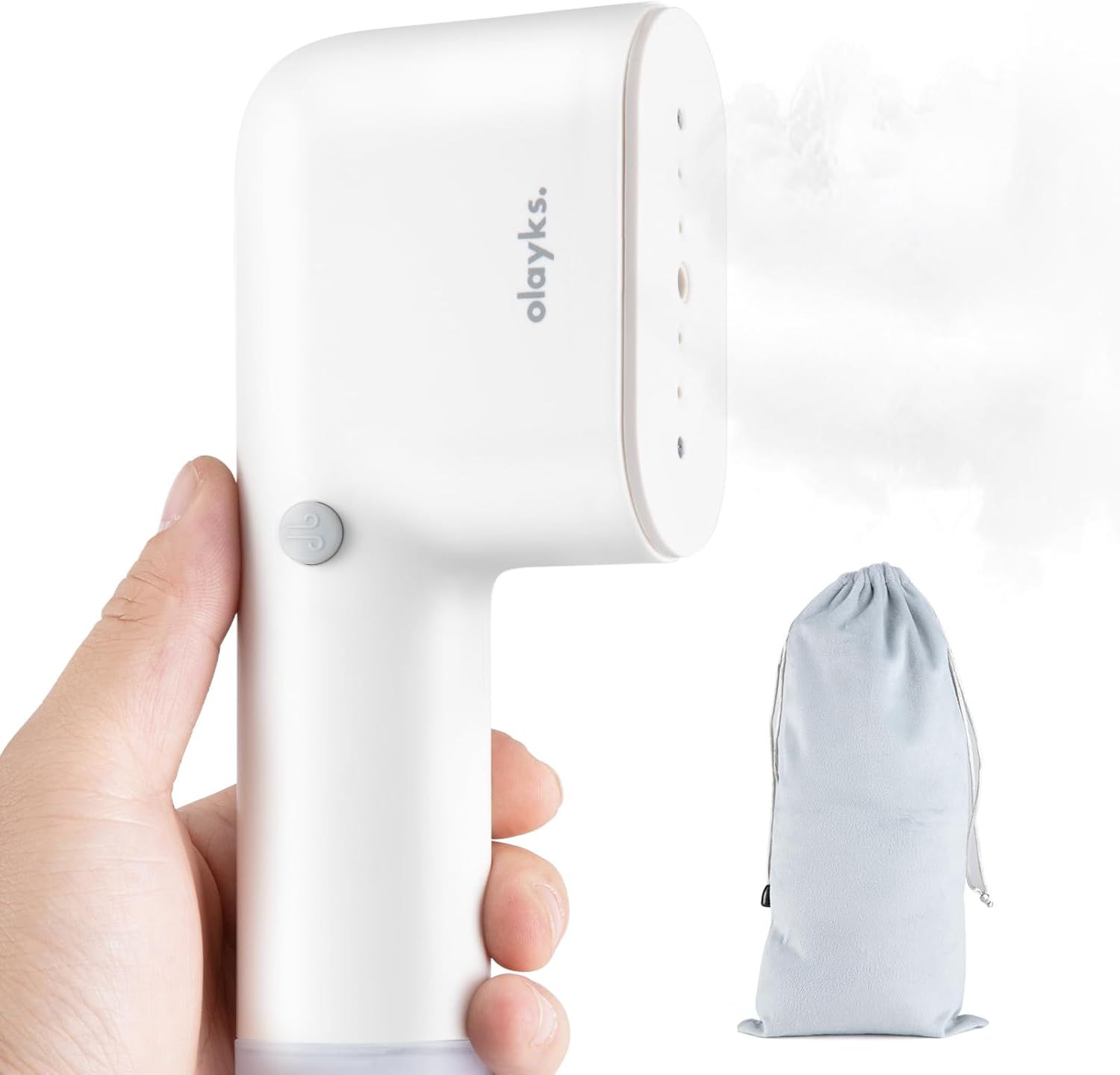 Skiennix Travel Steamer - Portable Handheld Garment Steamer | 15-Second Heat-Up, 2-in-1 Iron, 1.1 lbs, White