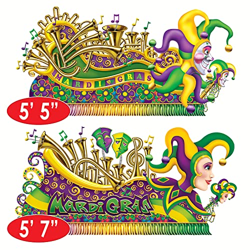 Mardi Gras Float Props - 2 Oversized Jester Wall Decorations