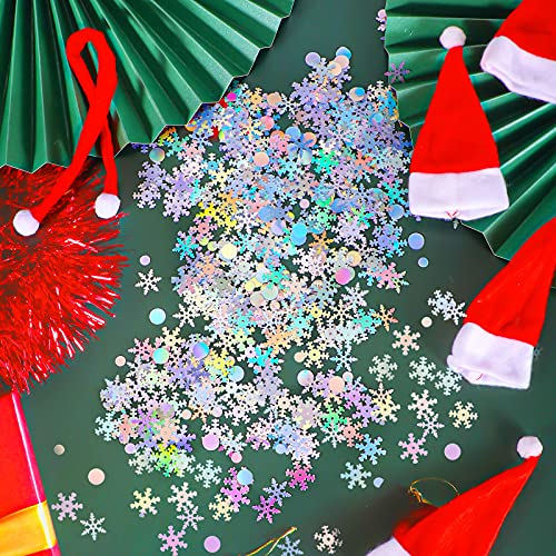 Holographic Snowflake Confetti for Winter Weddings Christmas Party Decorations - 3 oz 1000 Pieces