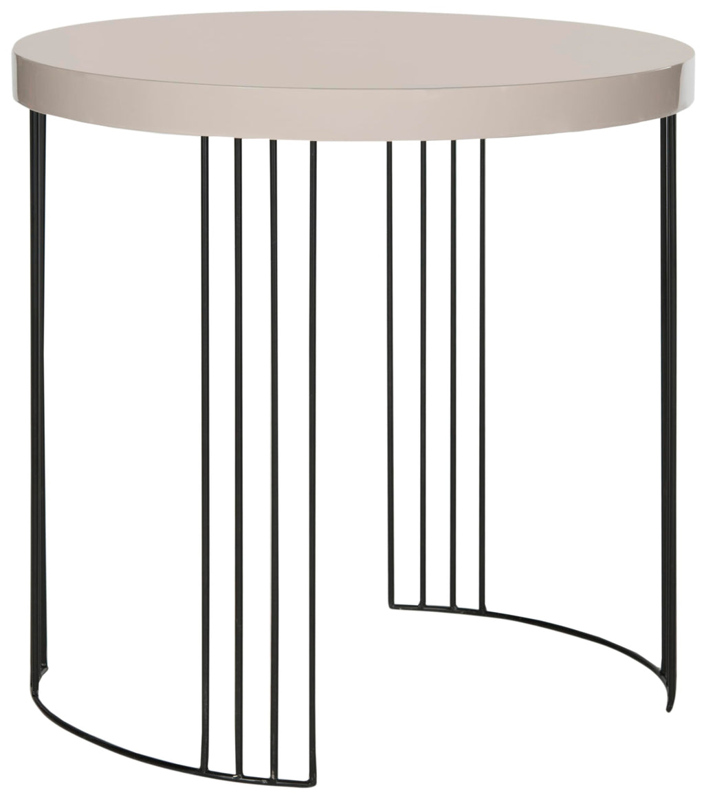 Safavieh Home Collection Kelly Mid-Century Modern Taupe and Black Side Table