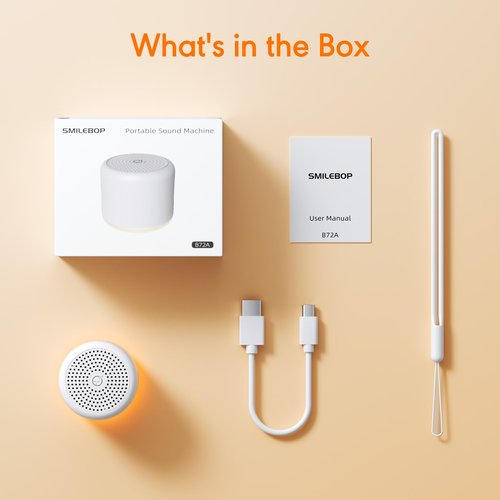 SMILEBOP White Noise Machine with Night Light, 18 Soothing Sounds Portable Sound Machine for Baby Adults, Mini Travel Sound Machine for Sleeping with Memory Timer, Office Hotel Gift