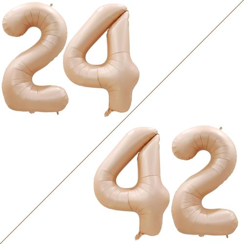 GOER Jumbo 42-Inch Foil Balloons - 24th Birthday Party Decorations in Caramel Color