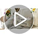 AVOIN Colorlife Happy Birthday Polka Dot Throw Pillow Cover - White, 12x20 Inch