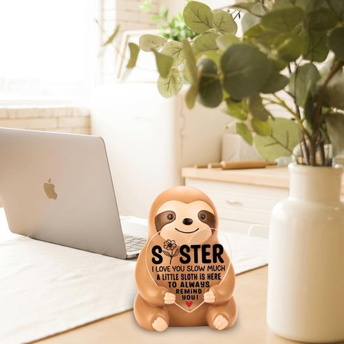 FOKCBOCM Sloth Figurine - Inspirational Gift for Sister, Friend, or Coworker | Encouragement Decor