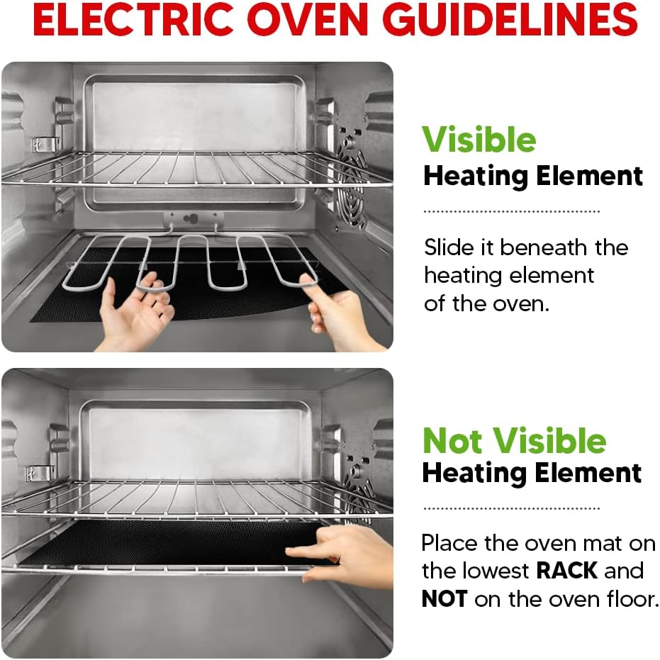 Skiennix Oven Liners - Heavy Duty Non-Stick Mats | 17” x 25” | BPA & PFOA Free, Easy Clean & Heat Resistant