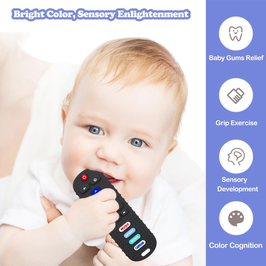 ROBBEAR Baby Teething Toys - Soft Silicone Remote Control Teether for Infants 3-18 Months | BPA Free Chew Toy