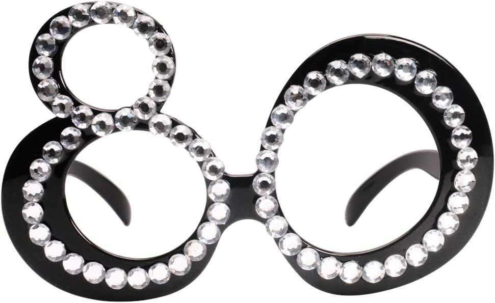 Ocean Line 80th Birthday Glasses - Fun Photo Booth Props for Anniversary | 6-Pack Plastic Frame