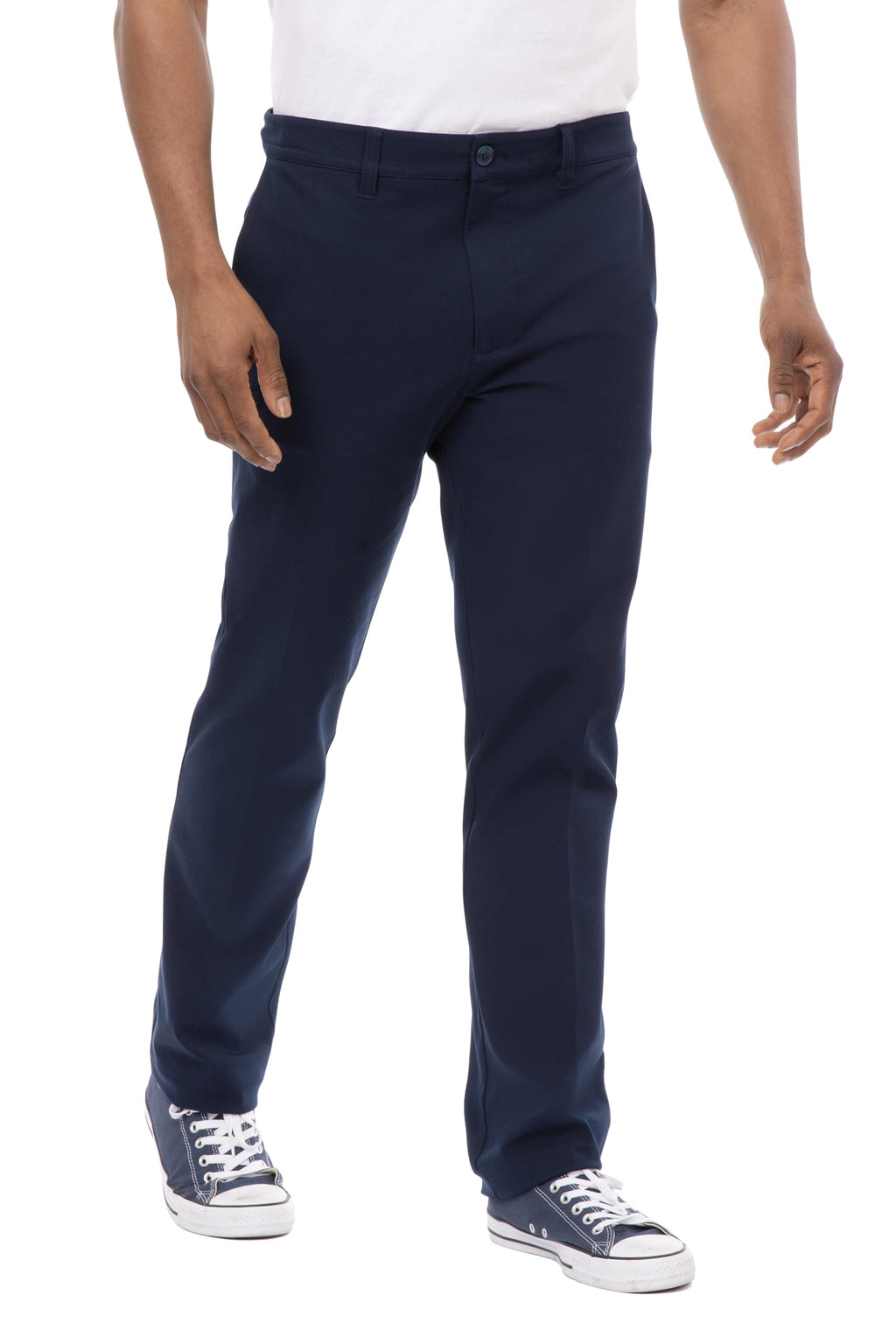 Chef Works Men's Stretch Fit Chino Pants, Navy, 32