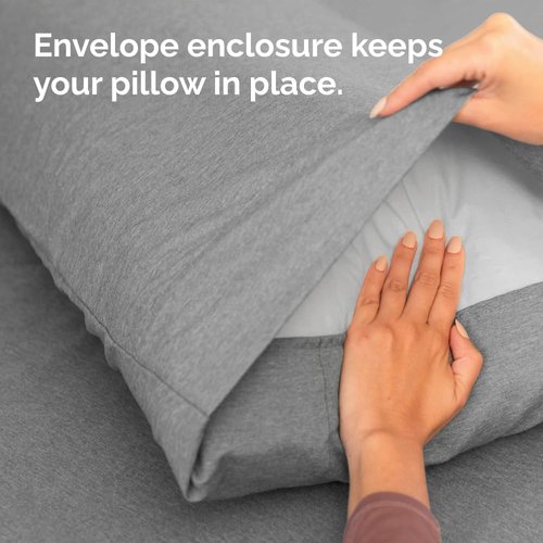 King Standard Pillow Cases - Soft Hotel Quality Covers for Comfy Bedding | Set of 4 in Heathered Grey