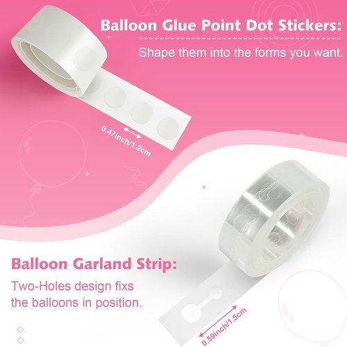 Bezente Rainbow Latex Balloons - 100 Pack with Balloon Tape Strips & Glue Dots for Easy Decorating