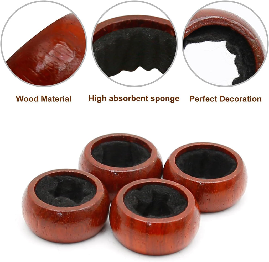 Saihisday Rosewood Wine Rings - Elegant Wine Drip Catchers | 4-Piece Set for Home & Bar Use