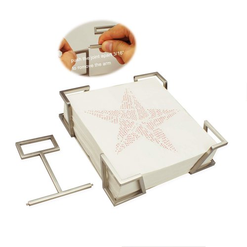 ArtsOnDesk Modern Art Dinner Napkin Holder - st216 Stainless Steel Satin Finish Patent Applying for- Dinner Luncheon Lunch Paper Napkin Holder Dispenser Organizer Christmas Thanksgiving Gift.