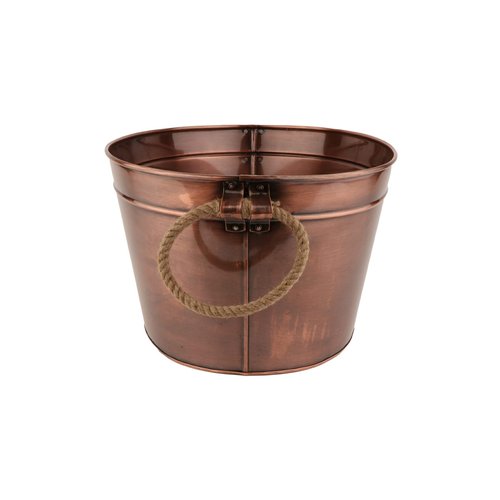 G.E.T. BT-2215-ACPR Copper Beverage Tub with Rope Handles, 8 Gallon,Antique Copper