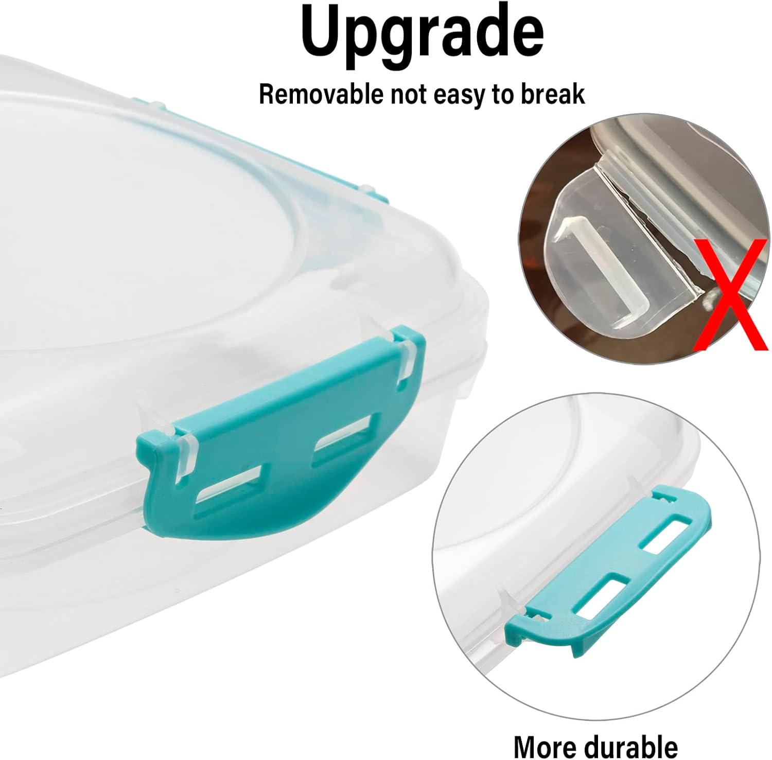 Skiennix 4 PCS Sandwich Containers - 100% Airtight, BPA-Free & Microwave Safe | Upgraded Snaps, 2 Heightened & 2 Standard
