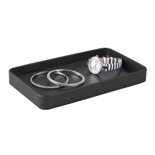 iDesign Steel Vanity Tray for Bathroom Organization and Storage - Matte Black