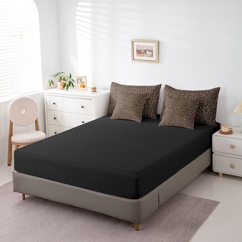 Erosebridal Leopard Print 7 Pieces Comforter Set Queen Size,Cheetah Print Super Soft Bedding Set,Brown Camo Printed Bed Set Includes Comforter, Sheet Set, Pillowcases & Pillow Covers Bedroom Decor